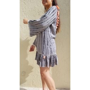 Beautiful beach dress grey with coral